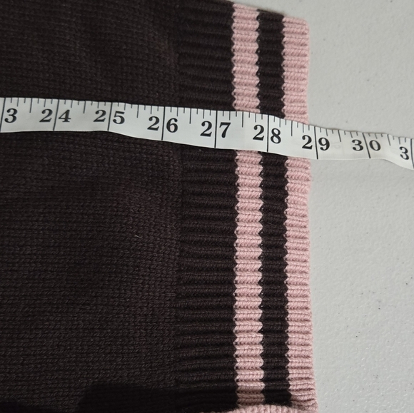 Sunday Best Aritzia Lamora Cardigan Dark Brown with Pink Accents Size M - Picture 7 of 11
